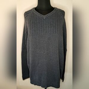 Columbia Men's V-Neck Gray Knit Pullover Sweater